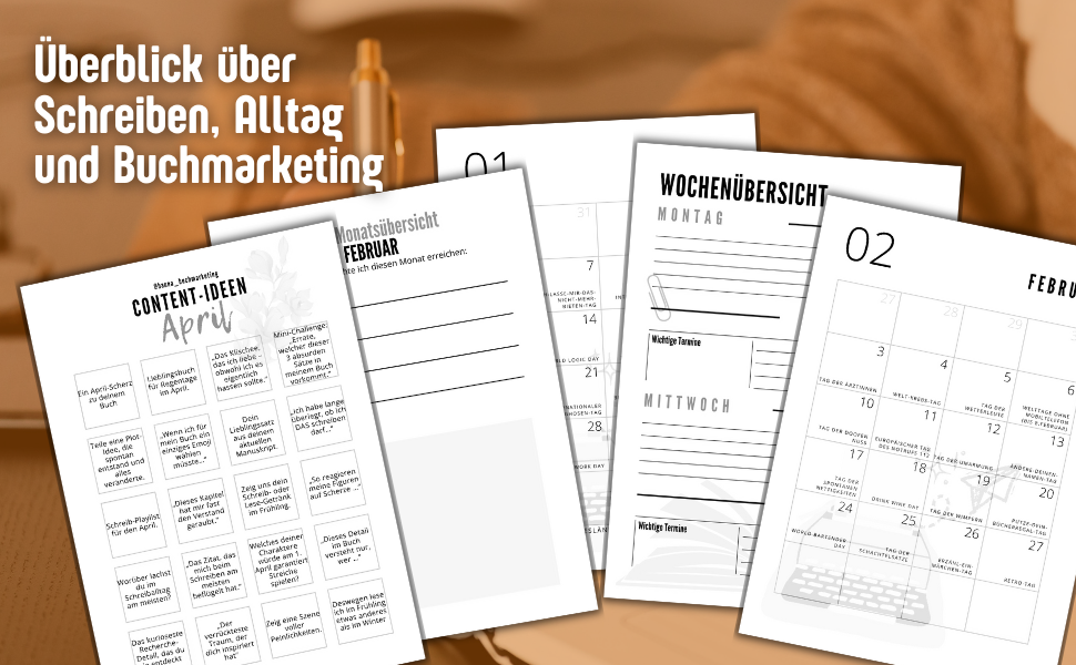 Werbematerial Postkarte Basis und Deluxe Planer (14) Blick ins Buch: Der Jahresplaner für Roman-Autor:innen